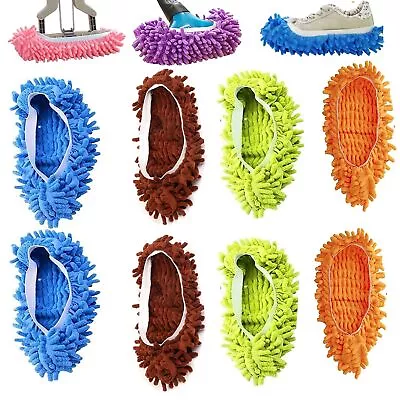 4 Pairs Microfibe Mop Slippers Shoes Covers Dust Foot Socks For Floor Cleaning • $15.99