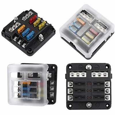 £12.99 • Buy UK Blade Fuse Box 6 Way Distribution Bar Bus Boat Car Kit Marine Holder 12V