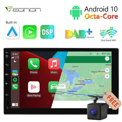 CAM+7  Android 10 Auto CarPlay Double 2DIN Tablet Car Stereo Radio Navigation BT • $164.82