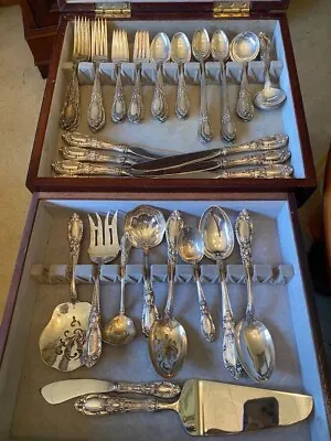 $2750 • Buy King Richard By Towle Sterling Silver Flatware Set 59 Pc 8 Place Setting Service