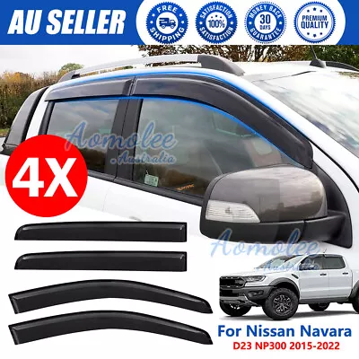 4pcs Premium Weathershields Window Visors For Nissan Navara D23 NP300 2015-2022 • $35.85