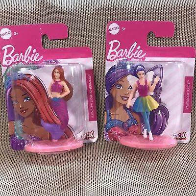 Barbie Micro-Collection Fairy & Mermaid Cake Toppers Figures Lot Of 2 NIP Mattel • $12.99