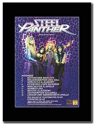 Steel Panther - Balls Out UK Tour Dates  2012  - Matted Mounted Magazine Artwork • $20.95