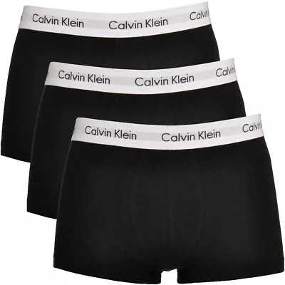 Calvin Klein Men's Brief Stretch Boxers 3 In 1 Pack All Black White Belt UK • £14.99