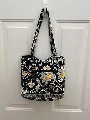 Vera Bradley Yellow Bird Floral Purse Handbag Shoulder Bag Yellow White Black • $9.99