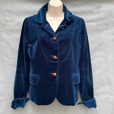 J. Crew Velvet Dark Blue Bella Blazer Jacket 86587 Suit Coat Jacket Size 6 Tall • $50