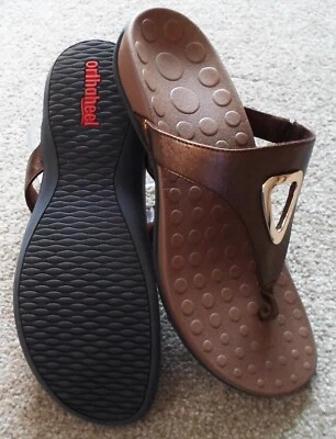 £31.72 • Buy Orthaheel Vionic Yara Thong Flip Flop Bronze / Brown Orthotic Sandals Size 11