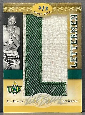 $599.95 • Buy 2011 UD All Time Greats Bill Russell Letter Patch Autograph Lettermen AUTO #3/3