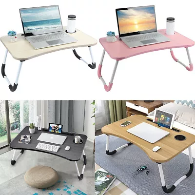 Folding Laptop Table Stand Bed Computer Desk Bed Picnic Stand Home Notebook Tray • £10.99