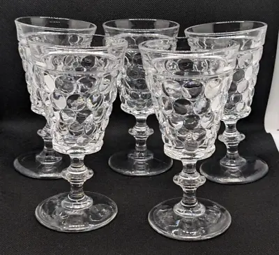 Vintage Set Of 5 Westmoreland Glass Thousand Eye Water Wine Goblets 5 1/2  Tall • $22