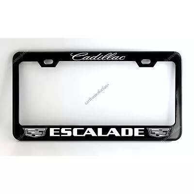 Cadillac ESCALADE Black License Plate Frame Custom Made Of Powder Coated Metal • $34.99