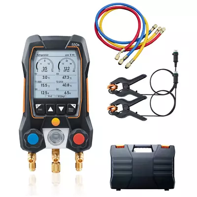 $415.14 • Buy Testo 550S Refrigeration Meter Manifold 0564 5501 With 2Pcs Clamp Probe & Case