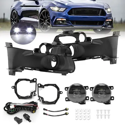 Set LED Fog Light Lamps+Cover W/Harness Wiring Switch For Ford Mustang 2015-2017 • $110.86