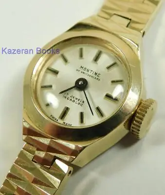 Working Montine Vintage Ladies Gold Plated 17 Jewel Mechanical Wristwatch C1970 • $21.14