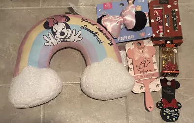 Disney Parks Minnie Mouse Lot Pillow Hairbrush And More New (6 Items) • $89.99