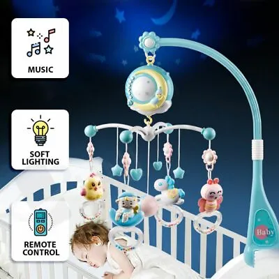 $39.98 • Buy 【Hypnos】Baby Mobile Crib Cot Musical Wind Up Toys Music Box Hanger Arm Bed Bell 