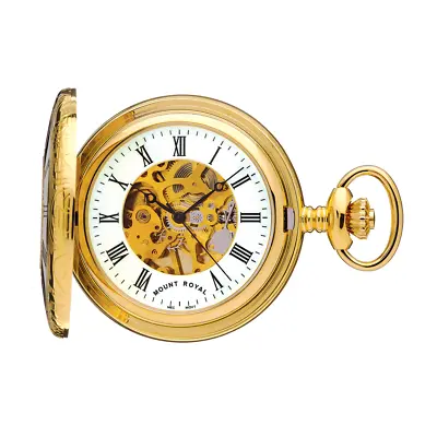 Gold Plated Half Hunter Pocket Watch By Mount Royal - Model No. B6 • $136.77