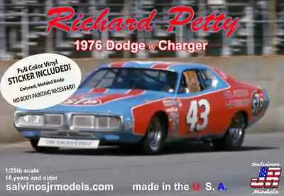 £43.72 • Buy Salvinos Richard Petty 1976 Dodge Charger Vinyl Wraps 1:25 Model Car Kit