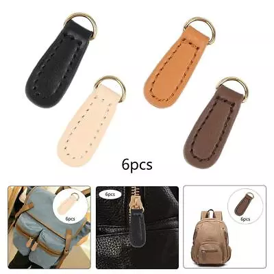 6x Leather Zipper Pull Durable Zipper Tags DIY Craft Repair For Backpack Luggage • $17.99