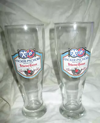  Hacker-Pschorr Weisse Tall Beer Glasses .5 Liter Pair • $15.30