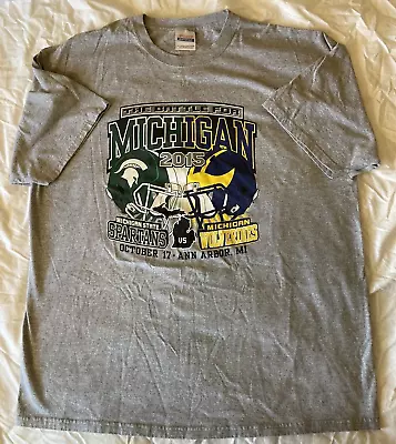 Hanes University Of Michigan Vs Michigan State T Shirt  2XL Battle For MI 2015 • $10