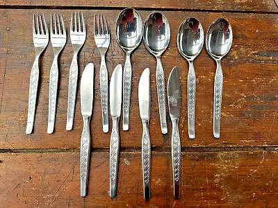 Retro Rostfrei German Stainless Steel Knives Forks Spoons Set 12 Pieces • $62.80