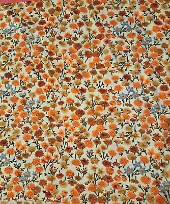 Vintage Sewing Fabric 1 Yd X 58  Synthetic Knit Floral Soft  • $5.99