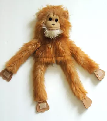 Vintage 1980s Hanging Monkey Puppet 16” Furry Long Legs Huggable Stuffed Animal • $33