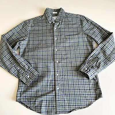 J. Crew Slim Fit American Pima Cotton Oxford Shirt Sz M Green Blue Plaid EUC • $22