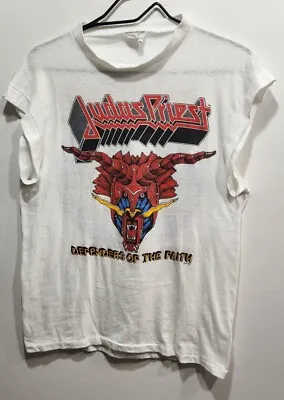 Vintage Judas Priest Defenders Of The Faith 1984 Tour Concert T-Shirt Size Xl • $170
