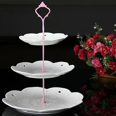 3 Tier Handle Fittings For Tea Shop Room Hotel Party Cake Plate Stand Cocktail • £3.99