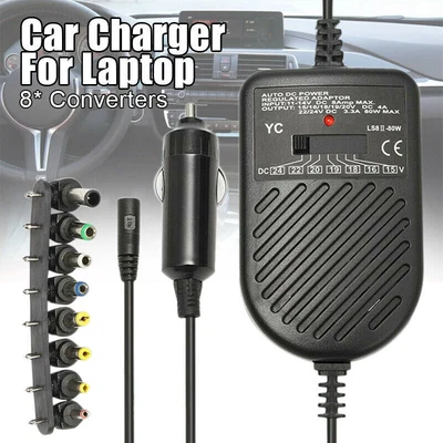 £10.14 • Buy 80W 12V DC Universal Car Charger Laptop Notebook HP Power Supply Adapter        
