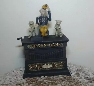 Organ Grinder Monkey Bank Cast Iron Collectible • $52.95