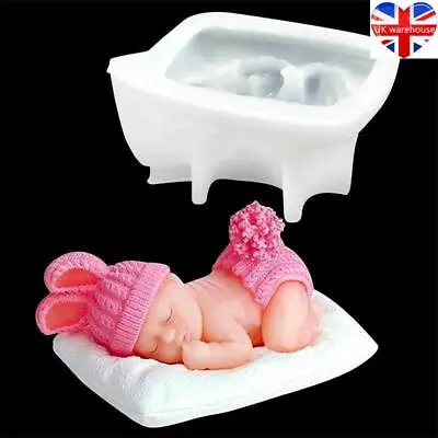 Baby Silicone Fondant Cake Mould Topper Decor Chocolate Candy Soap Baking Mold. • £6.44