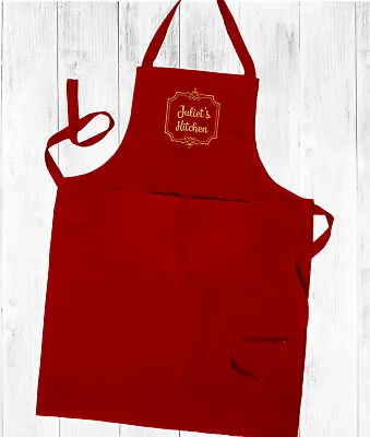 Personalised Embroidered Ladies Kitchen Cooking ApronWith Pockets Mothers Day  • £14.25