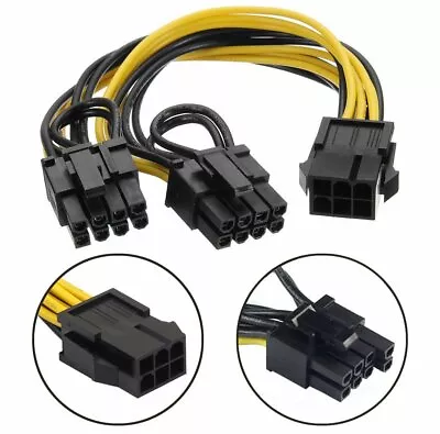 £3.45 • Buy PCIe Splitter GPU 6 Pin Dual 6+2 8 Power Y Cable Sata Molex Mining Graphic Card