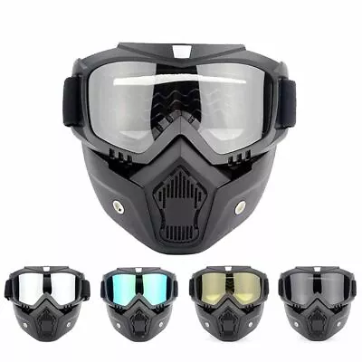 Racing Googles And Helmet Ski Glasses Snow Motorcycle Mask For Open Face Helmet • $17.99