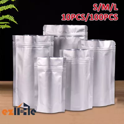 Vacuum Sliver Foil Heat Bags Sealer Food Aluminum Ziplock Pouches Flat Mylar • $5.25
