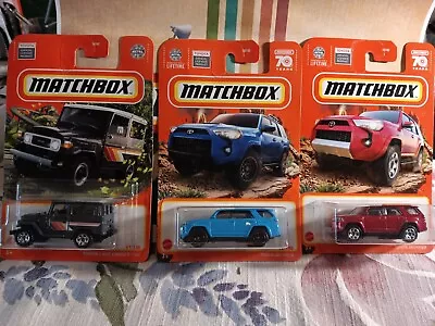 👉2023 Matchbox 70th Anniversary   🚘 TOYOTA 4RUNNER RED & BLUE LANDCRUISER FJ40 • $15.99