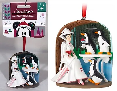 New MARY POPPINS & PENGUIN WAITERS Disney SKETCHBOOK ORNAMENT 2018 Jolly Holiday • $53.95