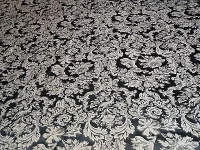 Acanthus Black Silver-gray Leaf Rectangle Custom Made Tablecloth 84  Sq Vtg • $39