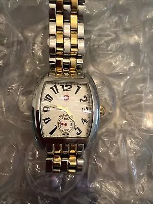 MICHAEL KORS  Michele 2-Tone Link Band Mini Urban LADIES WATCH Sapphire Small 7” • $102.50