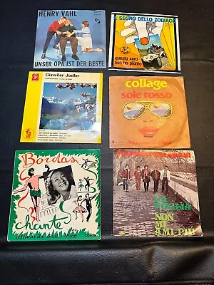 Vinyl 45 - Lot Of 6 Foreign Language 7  Records Incl Bordas • $5.99