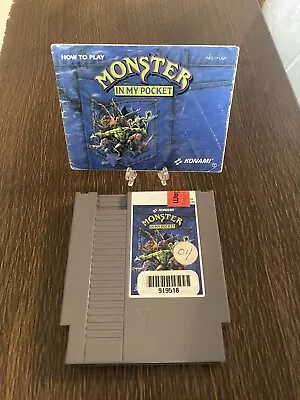 🔥Monster In My Pocket NES Nintendo W/  Manual - TESTED RARE🔥Wegmans Sticker • $194.99