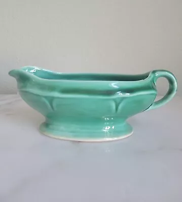 Vtg Mt Clemens Pottery Petalware Green Ceramic Gravy Boat Usa • $27