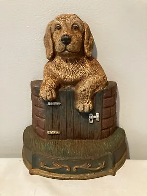 Cast Iron Labrador Dog On Fence Gate Door Stop Stay. Vintage Door Holder • $19