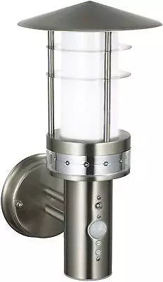 Milo Lighting Pagoda PIR LED Sensor 1 Light Outdoor Wall Light Stainless Steel • £46.97