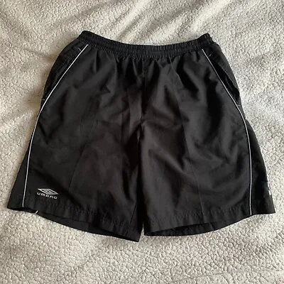 Umbro Large 3 Quarter Length Shorts Official Product Black Sports • £12.08