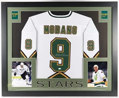 Mike Modano Signed Dallas Stars 35  X 43  Framed Jersey (JSA COA) 1999 Cup Champ • $599.95