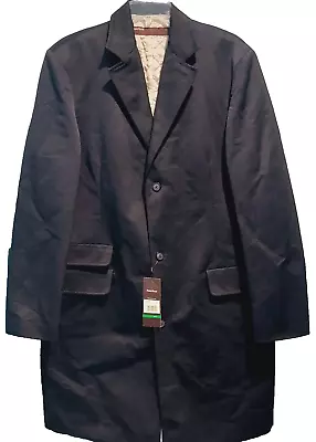 Perry Ellis Apres Ski Men's Black Winter Dress Overcoat/ Size L/Cotton Blend/NEW • $190